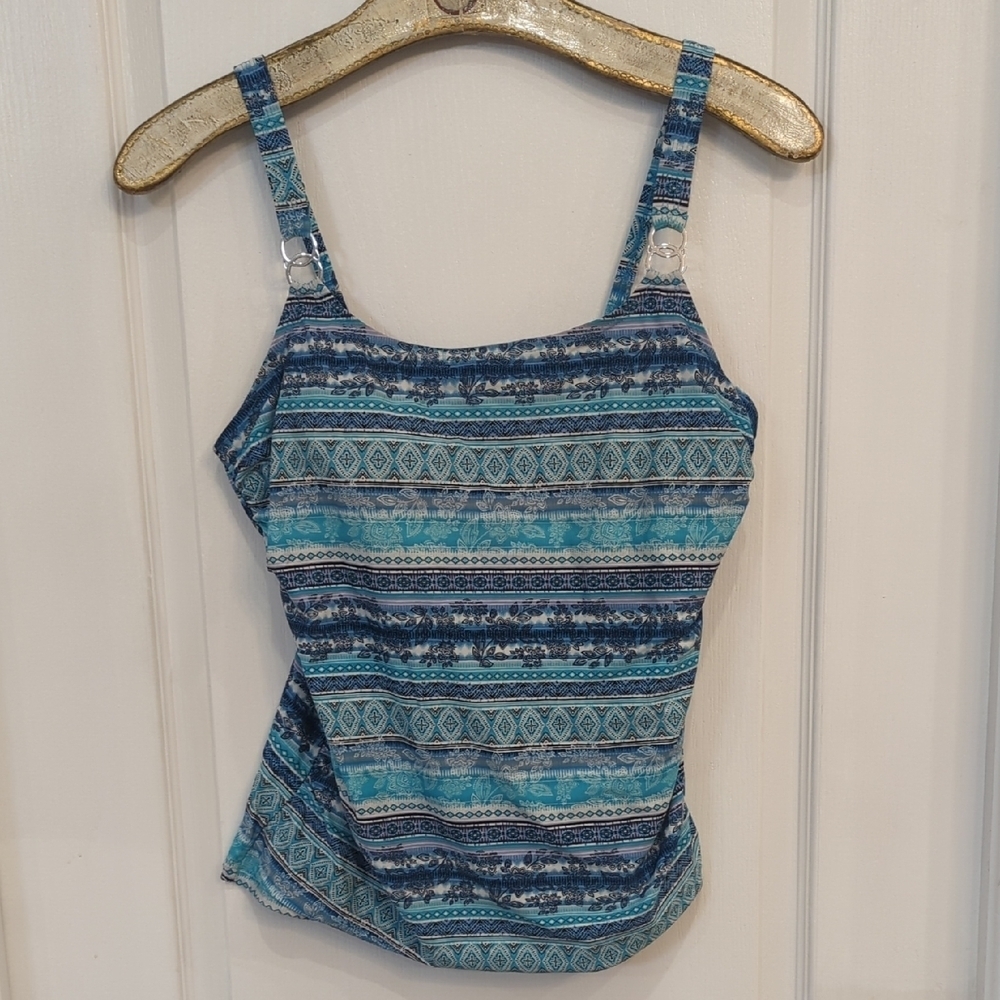 Tankini Blue pattern Bathing Suit Top